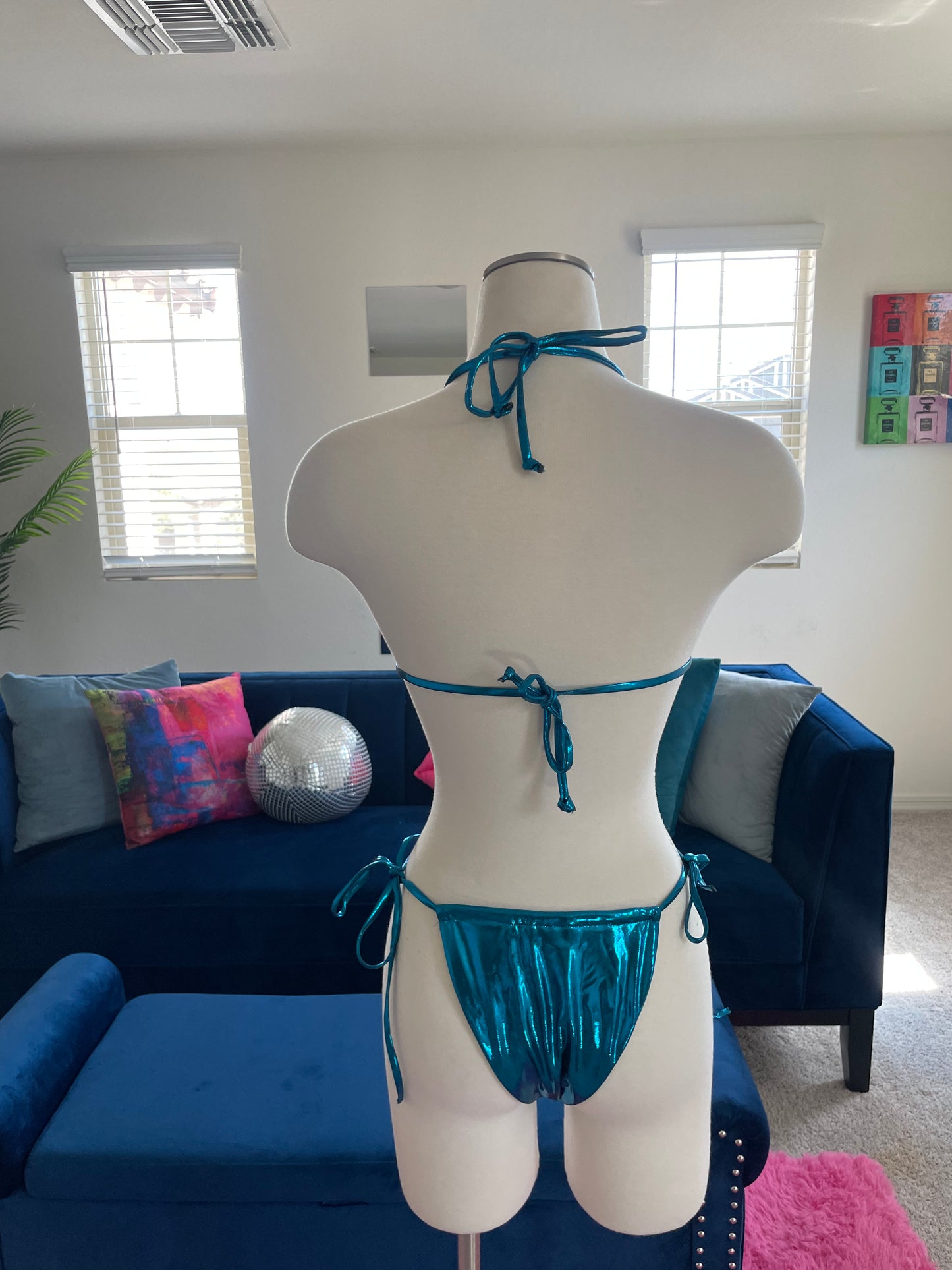 3 Piece Metallic Swimsuit