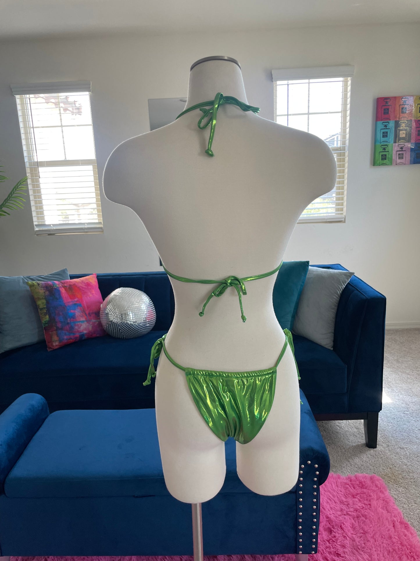 3 Piece Metallic Swimsuit