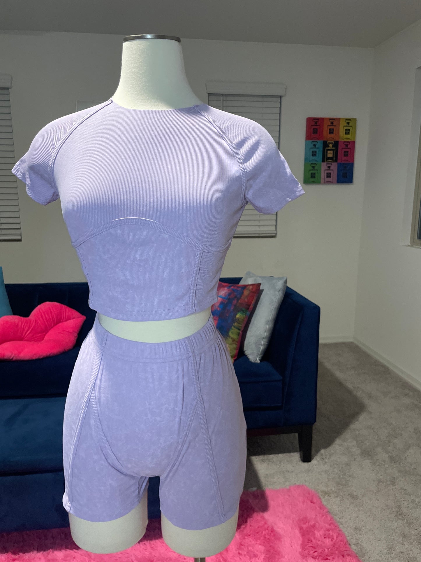 Acid Wash Short Set